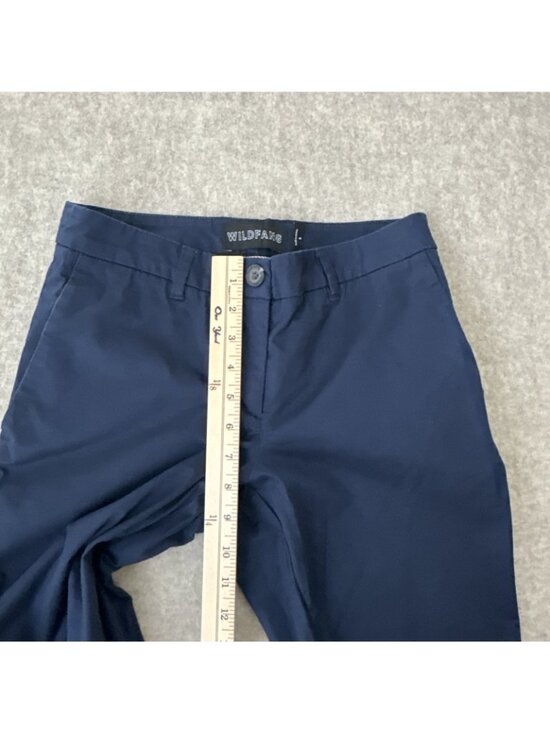 WildFang Essential Trouser Womens 0 Navy Slim Leg Ankle Length - Picture 6 of 16